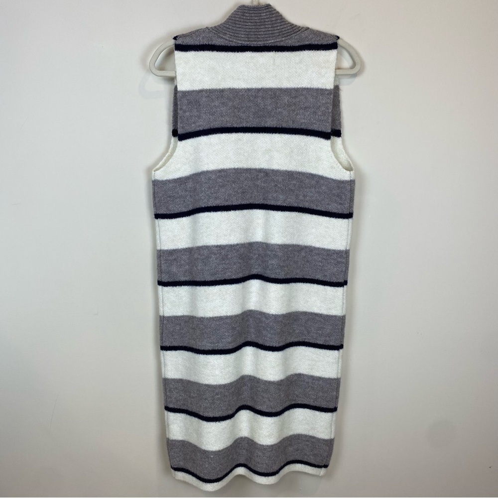 Anthropologie Pencey Sleeveless Cardigan Vest Knee‎ Length Sz S Striped Longline - Picture 13 of 14